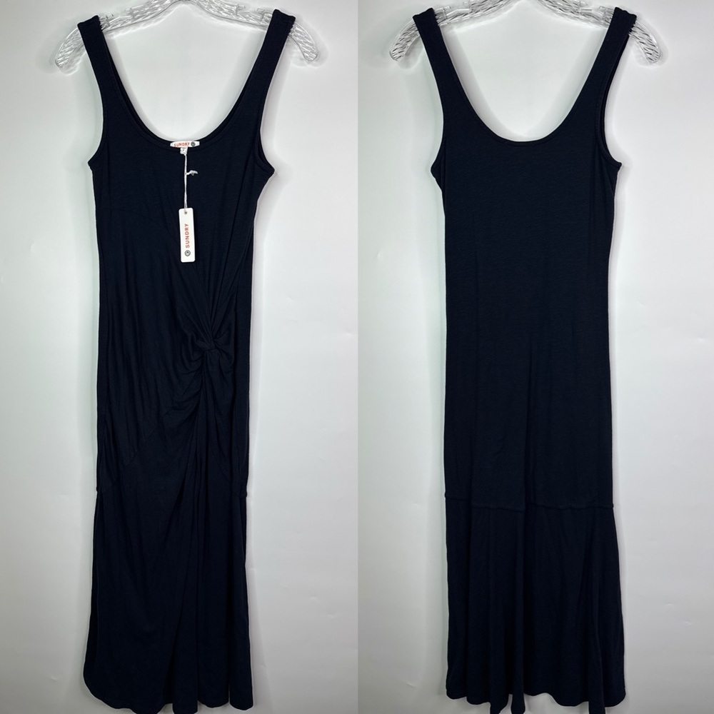 Sundry Navy Blue Knotted Sleeveless Maxi Dress NWT Size 2 (Medium)